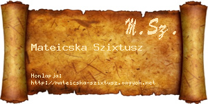 Mateicska Szixtusz névjegykártya